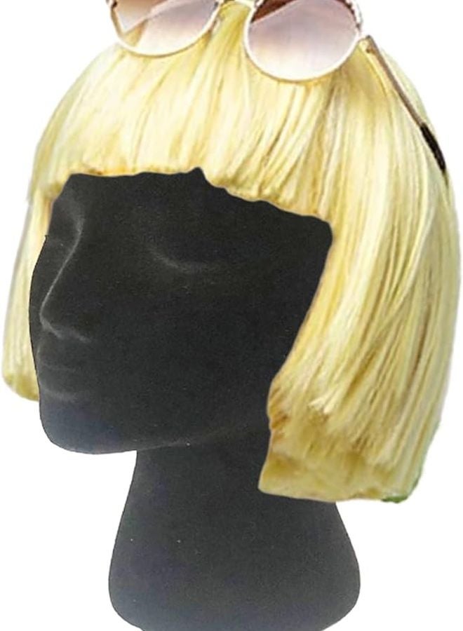 Size D Foam Mannequin Head Black Velvet Wig Display Stand For Hair Accessories Hats Glasses - Image 5